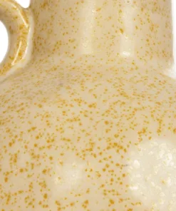 GloboStar® Artificial Garden SCHEELITE 21508 Διακοσμητικό Κεραμικό Βάζo Μπέζ Φ11 x Υ12 cm 11 21508 6