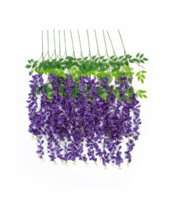 GloboStar® GloboStar® Artificial Garden VIOLET WISTERIA FLOWER BRANCH 21509 Σετ 12 Τεχνητά Διακοσμητικά κλαδιά Βιστέριας Βιολετί Φ45 x Υ120cm