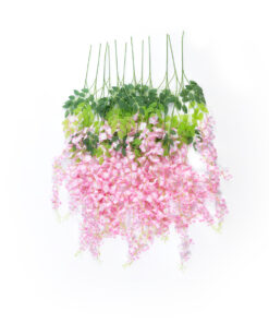 GloboStar® GloboStar® Artificial Garden PALE PINK WISTERIA FLOWER BRANCH 21511 Σετ 12 Τεχνητά Διακοσμητικά κλαδιά Βιστέριας Απαλό Ροζ Φ45 x Υ120cm