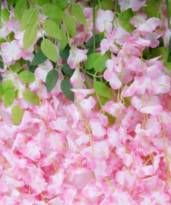 GloboStar® Artificial Garden PALE PINK WISTERIA FLOWER BRANCH 21511 Σετ 12 Τεχνητά Διακοσμητικά κλαδιά Βιστέριας Απαλό Ροζ Φ45 x Υ120cm 9 21511 4