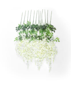 GloboStar® GloboStar® Artificial Garden WHITE WISTERIA FLOWER BRANCH 21513 Σετ 12 Τεχνητά Διακοσμητικά κλαδιά Βιστέριας Λευκό Φ45 x Υ120cm