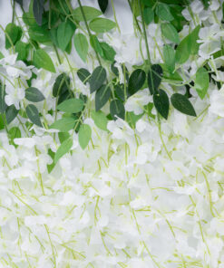 GloboStar® Artificial Garden WHITE WISTERIA FLOWER BRANCH 21513 Σετ 12 Τεχνητά Διακοσμητικά κλαδιά Βιστέριας Λευκό Φ45 x Υ120cm 9 21513 4