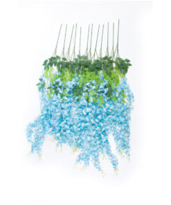 GloboStar® GloboStar® Artificial Garden BLUE WISTERIA FLOWER BRANCH 21515 Σετ 12 Τεχνητά Διακοσμητικά κλαδιά Βιστέριας Μπλέ Φ45 x Υ120cm