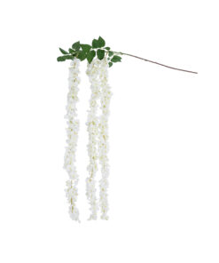 GloboStar® GloboStar® Artificial Garden WHITE WISTERIA FLOWER BRANCH 21516 Τεχνητό Διακοσμητικό κλαδί Βιστέρια Λευκό Φ45 x Υ164cm