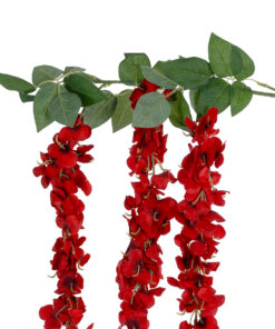 Alternative view of GloboStar® Artificial Garden RED WISTERIA FLOWER BRANCH 21519 Τεχνητό Διακοσμητικό κλαδί Βιστέρια Κόκκινο Φ45 x Υ164cm