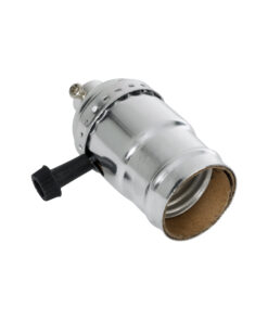 GloboStar® GloboStar® 78965 Ντουί Vintage Industrial Retro E27 με Διακόπτη ON/OFF - Ασημί - Μ5.5 x Π3.6 x Υ7cm