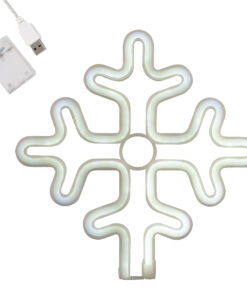 GloboStar® GloboStar® 78581 Φωτιστικό Ταμπέλα Φωτεινή Επιγραφή NEON LED Σήμανσης SNOWFLAKE 5W με Καλώδιο Τροφοδοσίας USB - Μπαταρίας 3xAAA (Δεν Περιλαμβάνονται) - Ψυχρό Λευκό 6000K