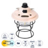 GloboStar® GloboStar® 85696 Αυτόνομο Φανάρι Camping LED 4W USB 2.0 με Επαναφορτιζόμενη Μπαταρία 1 x 18650 2000mAh Li-ion Power Bank IP20 Dimmable Ροζ με Διάφανο Γυαλί CCT Εναλλαγή Φωτισμού μέσω On/Off All In One Ψυχρό 6000K+Φυσικό 4500K+Θερμό 2700K Φ13.5 x Υ17.5cm