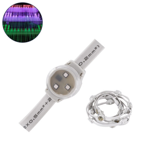 GloboStar® GloboStar® 90140 Digital Pixel Addressable Facade Module Chain String with 20 Spots - Ψηφιακή Αλυσίδα Γιρλάντα με 20 Σποτ LED SMD 3535 15W 20LED 20PIXEL SPI/TTL Protocol IC UCS512B 900lm 120° DC 12V IP67 RGB - Λευκό Σώμα - Μ232 x Π2.5 x Υ1.5cm