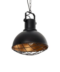 GloboStar® GLOBOSTAR® SIERRA 203-0011 Vintage Κρεμαστό Φωτιστικό Οροφής με Ντουί 1 x E27 AC 220-240V IP20 - Μαύρο & Χρυσό - Μ30 x Π30 x Υ40cm