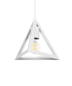 GloboStar® GLOBOSTAR® TRIANGLE 203-0163 Μοντέρνο Κρεμαστό Φωτιστικό Οροφής με Ντουί 1 x E27 AC 220-240V IP20 - Λευκό - Μ24 x Π24 x Υ22cm