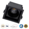 GloboStar® GloboStar® PLUTO-B 60280 Χωνευτό LED Spot Downlight TrimLess Μ10.4xΠ10.4cm 15W 1950lm 38° AC 220-240V IP20 Μ10.4 x Π10.4 x Υ6.5cm - Τετράγωνο - Μαύρο & Anti-Glare HoneyComb - Φυσικό Λευκό 4500K - Bridgelux COB - 5 Years Warranty