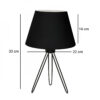 GloboStar® GloboStar® TRIP 204-0086 Μοντέρνο Eπιτραπέζιο Φωτιστικό Πορτατίφ Μονόφωτο 1 x E27 IP20 Μαύρο Μέταλλο με Μαύρο Ύφασμα - Μ22 x Π22 x Υ33cm