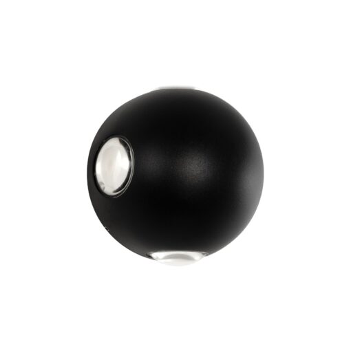 GloboStar® GLOBOSTAR® VEGA 60673 Μοντέρνο Φωτιστικό Τοίχου - Απλίκα LED 12W 1500lm 30° AC 220-240V Αδιάβροχο IP65 Θερμό Λευκό 2700K - Bridgelux COB Chip & TÜV SÜD Driver - Μαύρο Ματ - Μ10 x Π7.5 x Υ10cm - 5 Χρόνια Εγγύηση