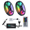 GloboStar® GloboStar 70418 Σετ Ταινία LED RGB SMD 5050 10m (2x5M) 7.2W/m 30LED/m 576 lm/m 120° DC 12V με Τροφοδοτικό & Ασύρματο Τηλεχειριστήριο Αδιάβροχη IP65