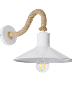 GloboStar® GLOBOSTAR® VINSA 01130 Boho Φωτιστικό Τοίχου - Απλίκα με Ντουί 1 x E27 AC 220-240V IP20 - Λευκό & Μπεζ - Μ37.5 x Π26.7 x Υ25cm