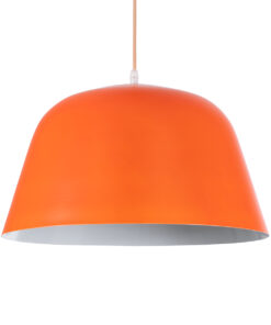 GloboStar® GLOBOSTAR® UPVALE 01283 Μοντέρνο Κρεμαστό Φωτιστικό Οροφής με Ντουί 1 x E27 AC 220-240V IP20 - Πορτοκαλί & Λευκό - Μ40 x Π40 x Υ24cm