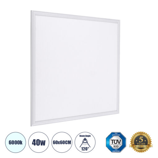 GloboStar® GloboStar® 60206 Χωνευτό LED Panel Milky Super Slim 60x60cm 40W 4000lm 120° CRI≥80Ra UGR