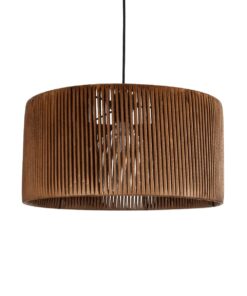 GloboStar® GLOBOSTAR® KYCLOS 203-0047 Boho Κρεμαστό Φωτιστικό Οροφής με Ντουί 1 x E27 AC 220-240V IP20 - Καφέ - M40 x Π40 x Υ25.5cm