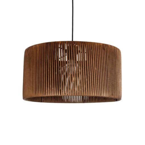 GloboStar® GLOBOSTAR® KYCLOS 203-0047 Boho Κρεμαστό Φωτιστικό Οροφής με Ντουί 1 x E27 AC 220-240V IP20 - Καφέ - M40 x Π40 x Υ25.5cm