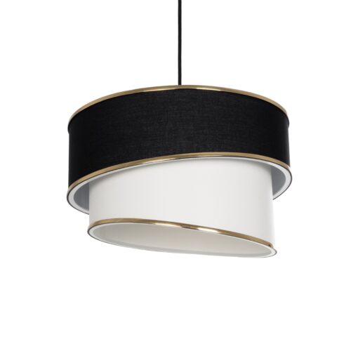 GloboStar® GLOBOSTAR® SONIA 203-0120 Μοντέρνο Κρεμαστό Φωτιστικό Οροφής με Ντουί 1 x E27 AC 220-240V IP20 - Μαύρο & Λευκό - Μ30 x Π30 x Υ24cm