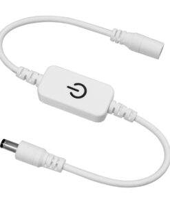 GloboStar® GLOBOSTAR® DIMMERANO 73303 Διακόπτης Αφής On/Off & Push Dimming με 1 x 5A 120W Κανάλι DC 12-24V 5A 120W Max IP20 - Λευκό - Μ25 x Π2.3 x Υ1.1cm - 2 Χρόνια Εγγύηση