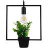 GloboStar® GLOBOSTAR® FLOWERPOT 10001211 Μοντέρνο Κρεμαστό Φωτιστικό Οροφής με Ντουί 1 x E27 AC 220-240V IP20 - Μαύρο & Πράσινο - Μ30 x Π30 x Υ30cm