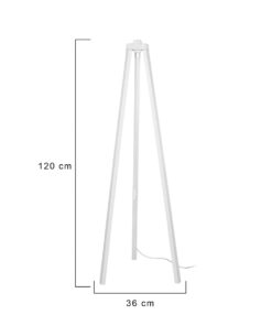Alternative view of GloboStar® TRIPOD 203-0259 Μοντέρνο Επιδαπέδιο Φωτιστικό Μονόφωτο 1 x E27 IP20 Λευκό Ξύλο - Μ38 x Π38 x Υ120cm