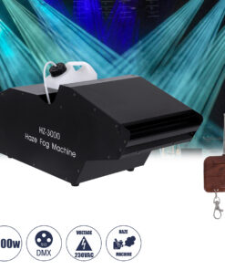 GloboStar® GloboStar® 51173 GRIFFIN Επαγγελματική Επιδαπέδια Μηχανή Haze Machine - Εφέ Ομίχλης-Νέφωσης 3000W AC 220V-240V DMX512 Display on Body & Ασύρματο Χειριστήριο - Μαύρο - L66 x W28.5 x H36cm