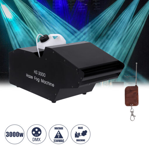 GloboStar® GloboStar® 51173 GRIFFIN Επαγγελματική Επιδαπέδια Μηχανή Haze Machine - Εφέ Ομίχλης-Νέφωσης 3000W AC 220V-240V DMX512 Display on Body & Ασύρματο Χειριστήριο - Μαύρο - L66 x W28.5 x H36cm