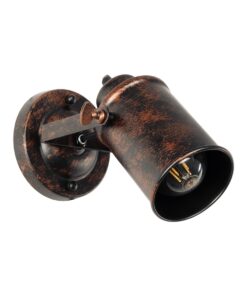 GloboStar® GLOBOSTAR® JAKE 00949 Μοντέρνο Φωτιστικό Τοίχου - Απλίκα με Ντουί 1 x E27 AC 220-240V IP20 - Χάλκινο Εφέ Σκουριάς - Μ9 x Π21 x Υ16cm