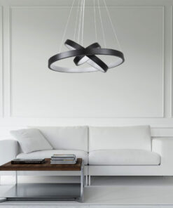 GLOBOSTAR® NEMESIS TRIO 61167-DECO Μοντέρνο Κρεμαστό Φωτιστικό Οροφής LED 100W 12123lm 360° AC 220-240V IP20 Ρυθμιζόμενο Λευκό CCT με Χειριστήριο από 2700K έως 6000K Dimmable - Lumileds SMD Chip - Μαύρο - Μ25 x Π40 x Υ60cm - 3 Χρόνια Εγγύηση 28 274cd4 post 146