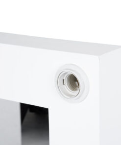 GloboStar® MAKEUP MIRROR-60x90-4 Μοντέρνος Καθρέπτης Μακιγιάζ με Πλαίσιο Φυσικού Ξύλου με Διακόπτη On/Off 10 x E27 AC220-240V - Μ60 x Π7 x Υ90cm - Λευκή Λάκα 19 27cfe1 60x90 10