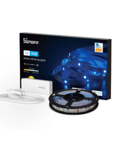 GloboStar® GloboStar® 80098 SONOFF L3-5M RGB Smart LED Strip Light WiFi 2.4GHz 90 SMD/5M 5050 5m Roll & Power Adapter DC 5V Max 10W