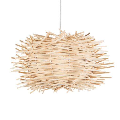 GloboStar® GLOBOSTAR® MINORCA 01729 Boho Κρεμαστό Φωτιστικό Οροφής με Ντουί 1 x E27 AC 220-240V IP20 - Μπεζ - Μ30 x Π30 x Υ18cm