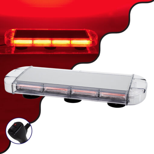 GloboStar® GloboStar® 85180 PRO Series Φάρος Σήμανσης Οχήματος Πυροσβεστικής για Αυτοκίνητα & Φορτηγά 6 Προγραμμάτων Φωτισμού STROBE LED COB 100W DC 10-30V Αδιάβροχος IP66 Κόκκινο