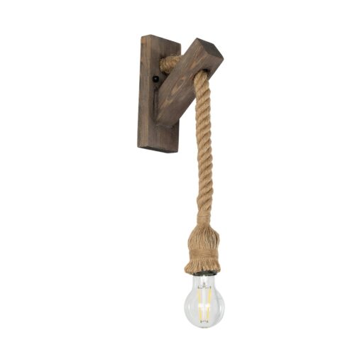GloboStar® GLOBOSTAR® KENSI 00878 Boho Φωτιστικό Τοίχου - Απλίκα με Ντουί 1 x E27 AC 220-240V IP20 - Καφέ & Μπεζ - Μ7 x Π15 x Υ38cm
