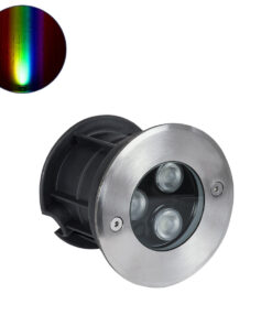 GloboStar® GloboStar® UNDERGROUND-FANI S-90981 Χωνευτό Φωτιστικό Σποτ Δαπέδου LED 12W 1020lm 60° DC 24V Αδιάβροχο IP68 Φ10 x Υ7.5cm RGBW DMX512 - Ανοξείδωτο Ατσάλι