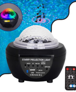 GloboStar® GloboStar® 79603 Μαύρο Επιτραπέζιο Διακοσμητικό Φωτιστικό Ειδικών Εφε NIGHT SKY GALAXY 3D LED 10W DC 5V 2200mAh Επαναφορτιζόμενο με Bluetooth Speaker - Sound Activated - Καλώδιο Τροφοδοσίας USB και Ασύρματο Χειριστήριο RF 2.4Ghz Πολύχρωμo RGB Dimmable