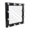 GloboStar® GloboStar® MAKEUP MIRROR-80x80-5 Μοντέρνος Καθρέπτης Μακιγιάζ με Πλαίσιο Φυσικού Ξύλου με Διακόπτη On/Off 12 x E27 AC220-240V - Μ80 x Π7 x Υ80cm - Μαύρος Έβενος