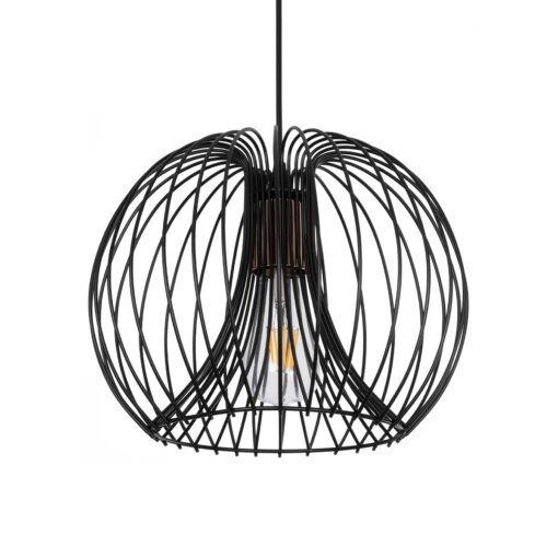 GloboStar® GLOBOSTAR® GLOWIA 201-0032 Μοντέρνο Κρεμαστό Φωτιστικό Οροφής με Ντουί 1 x E27 AC 220-240V IP20 - Μαύρο - Μ32 x Π32 x Υ24cm