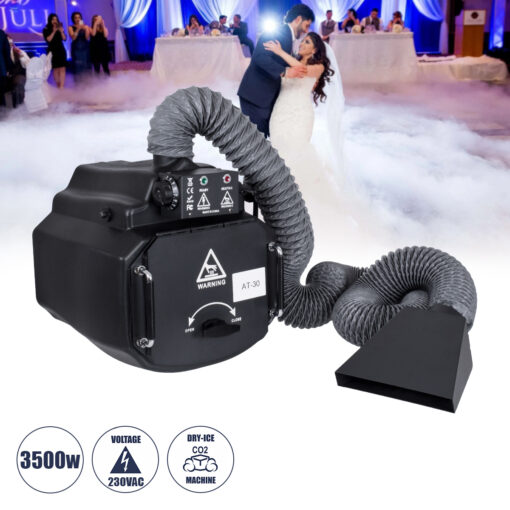 GloboStar® GloboStar® 51147 MEDUSA Επαγγελματική Επιδαπέδια Μηχανή Dry Ice CO2 Maker Machine - Εφέ Ξηρού Πάγου CO2 3500W AC 220V-240V με Φυσούνα - Μαύρο - L44 x W40 x H43cm