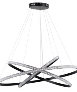 Alternative view of GLOBOSTAR® DIAMOND TRIO 61140-DECO Μοντέρνο Κρεμαστό Φωτιστικό Οροφής LED 150W 18379lm 360° AC 220-240V IP20 Ρυθμιζόμενο Λευκό CCT με Χειριστήριο από 2700K έως 6000K Dimmable - Lumileds SMD Chip - Μαύρο - Μ60 x Π80 x Υ100cm - 3 Χρόνια Εγγύηση