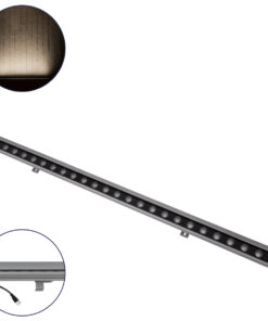 GloboStar® GLOBOSTAR® WASHER-FAIA 90187 Μπάρα Φωτισμού Wall Washer με Αντιθαμβωτική Γρίλια LED 24W 2280lm 15° DC 24V Αδιάβροχο IP65 Φυσικό Λευκό 4500K Dimmable - Ασημί - Μ100 x Π4 x Υ5.5cm - 3 Χρόνια Εγγύηση