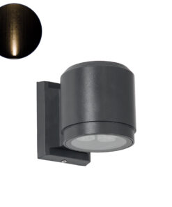 GloboStar® GloboStar® WALLLIGHT-SONA 90481 Φωτιστικό Τοίχου - Απλίκα LED 12W 1080lm 5° DC 24V Αδιάβροχο IP67 Μ9.5 x Π13 x Υ11cm Θερμό Λευκό 2700K - Γκρι Ανθρακί - 3 Years Warranty