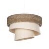 GloboStar® GLOBOSTAR® SIERA 203-0169 Μοντέρνο Κρεμαστό Φωτιστικό Οροφής με Ντουί 1 x E27 AC 220-240V IP20 - Καφέ & Μπεζ - Μ38 x Π38 x Υ26cm
