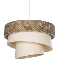 GloboStar® GLOBOSTAR® SIERA 203-0169 Μοντέρνο Κρεμαστό Φωτιστικό Οροφής με Ντουί 1 x E27 AC 220-240V IP20 - Καφέ & Μπεζ - Μ38 x Π38 x Υ26cm