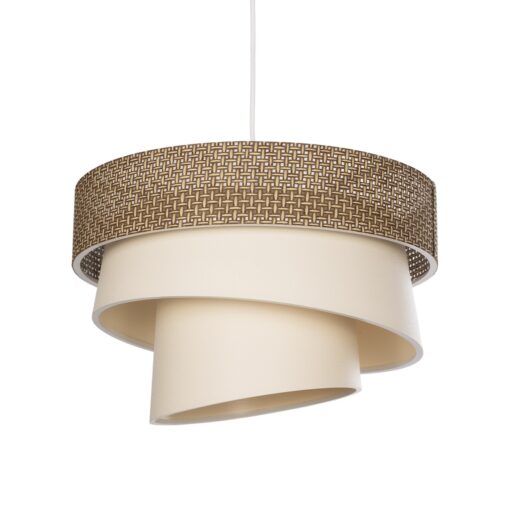 GloboStar® GLOBOSTAR® SIERA 203-0169 Μοντέρνο Κρεμαστό Φωτιστικό Οροφής με Ντουί 1 x E27 AC 220-240V IP20 - Καφέ & Μπεζ - Μ38 x Π38 x Υ26cm