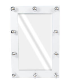 Alternative view of GloboStar® MAKEUP MIRROR-60x90-4 Μοντέρνος Καθρέπτης Μακιγιάζ με Πλαίσιο Φυσικού Ξύλου με Διακόπτη On/Off 10 x E27 AC220-240V - Μ60 x Π7 x Υ90cm - Λευκή Λάκα
