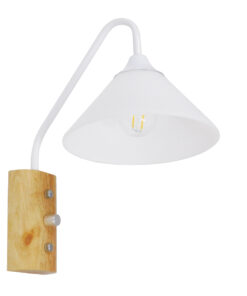 Λευκό Γυαλί με Μπεζ Ξύλο - Μ18 x Π26 x Υ29cm